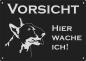 Preview: Aluminium Warnschild Bullterrier VORSICHT Hier wache ich!